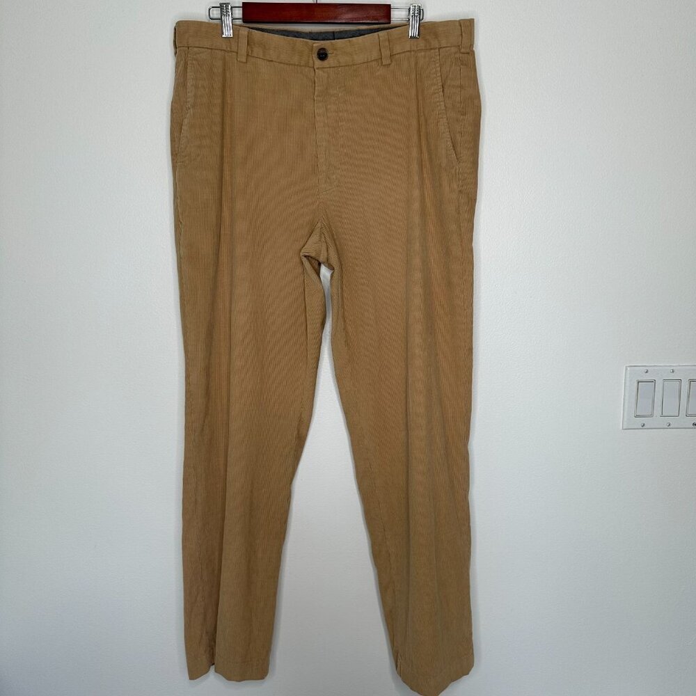 Brooks‎ Brothers Straight Leg Pants Mens 38x32 Clark Fit Corduroy Chino Brown